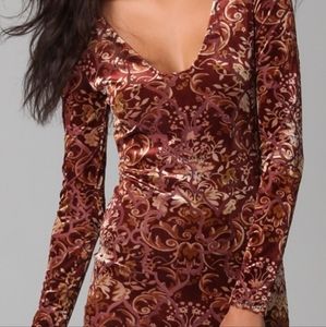 Free people velvet burnout mini dress